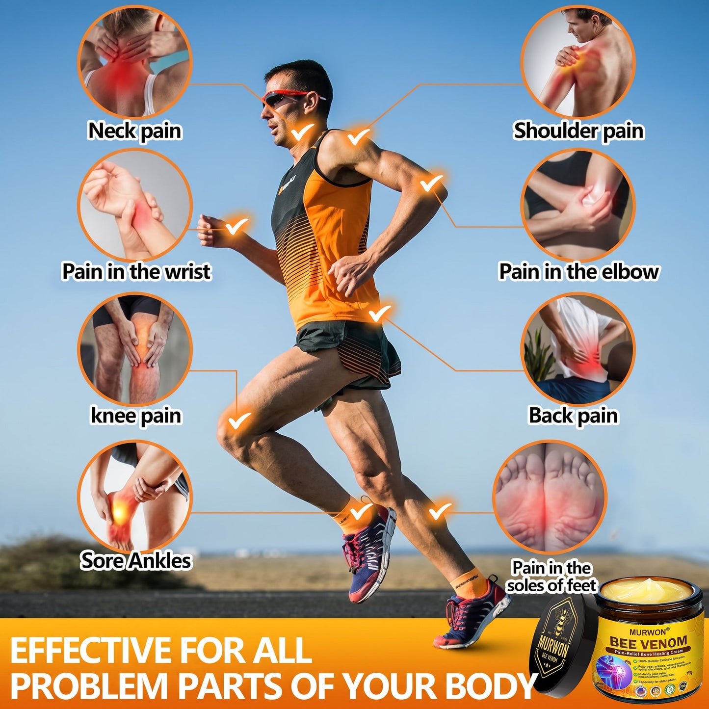 30% Discount🎁🎁|𝐌𝐔𝐑𝐖𝐎𝐍® Bee Venom Pain-Relief Bone Healing Cream ✨✨✨(Specially for older adults)